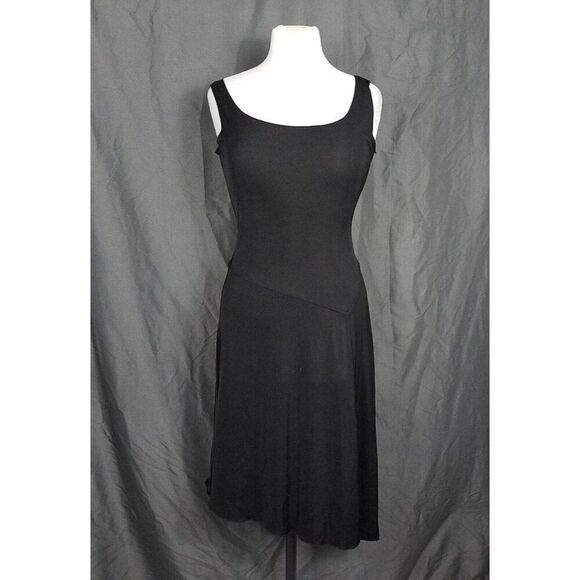 Wet Seal Medium Black Sleeveless Pull On Sheath Dress Asymmetrical Hem Stretch M - Picture 1 of 11